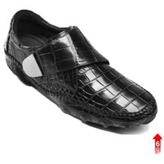 Elevate Your Style And Height With These Luxurious Black Crocodile Slip-On Loafers From Chamaripa. These Size 8 Uk Shoes Are Designed With A Hidden 6cm Heel Lift To Provide Comfort And Confidence Without Sacrificing Style. The Leather Upper And Lining Material Ensure Quality And Durability, While The Slip-On Closure Makes Them Easy To Wear. Perfect For Any Formal Occasion, These Customized Shoes Feature A Classic Design With A Modern Twist. Add Them To Your Shoe Collection Today. Customized Shoes, Height Increase, Black Luxury, Custom Shoes, Shoes Men, Formal Occasion, Loafer Shoes, Shoe Collection, Classic Design