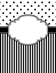 a black and white polka dot background with a frame for the word's name