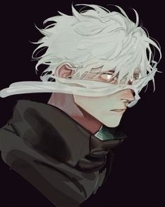 an anime character with white hair and glasses