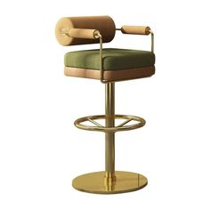 an image of a modern bar stool with arms and footrests on white background