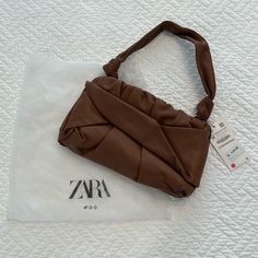 Gorgeous Knot-Style Tan Leather Bag From Zara. Zippered Top (Note Zipper Is A Bit Stiff As The Bag Is Nwt). Retail $129. Dust Bag Included Zara Clutch Shoulder Bag For Everyday Use, Zara Clutch Shoulder Bag, Trendy Zara Pouch Shoulder Bag, Zara Clutch For Daily Use, Zara Soft Leather Bag For Daily Use, Zara Brown Everyday Bag, Everyday Brown Zara Bag, Zara Leather Pouch Shoulder Bag, Zara Pouch Shoulder Bag For Daily Use