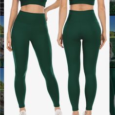 High Waisted Leggings For Women, Workout Soft Tummy Control Leggings. Size M, Dark Green. Brand New, Never Worn High Waist Green Leggings For Pilates, Green Compression Long Yoga Pants, Green Full-length Compression Leggings, Green High Waist Sports Tights, High Waist Green Sports Tights, Green Stretch Activewear With Wide Waistband, Green Tight Pants For Pilates, Green Pants For Pilates, Tight Green Pants For Pilates