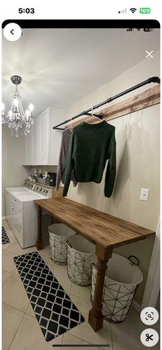 Bigger Laundry Room Ideas, Laundry Room Wall Covering Ideas, Galvanized Laundry Room, Laundry Room Buffet Table, Laundry Room Ideas No Cabinets, Laundry Room Bar For Hanging Clothes, Farm Laundry Room Ideas, Small Laundry Room Half Bath Combo, Barndominium Laundry Room Ideas