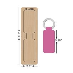 a wooden bottle opener with a metal ring on the front and back of it's cover