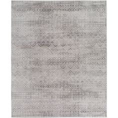 a gray rug with an abstract design on the front and back side, in grey tones