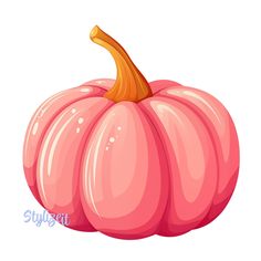 a pink pumpkin on a white background