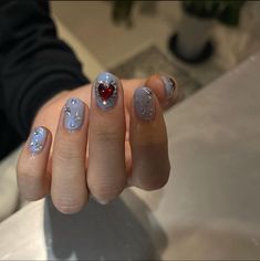 Short Junk Nails, Nails With Hearts, Junk Nails, Hello Nails, Hippie Nails, Nails Aesthetic, Grunge Nails, Minimal Nails