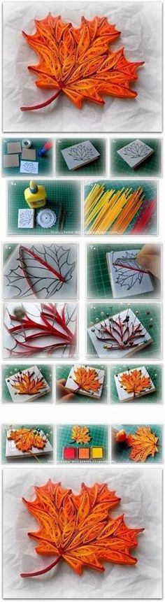 the process of making autumn leaves out of paper