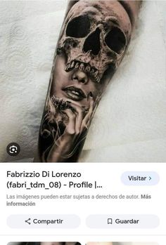 an image of a person with a skull on their arm and the words fabrizzo di