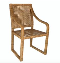 a chair made out of wood and wicker