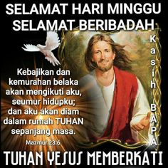 an image of jesus with the words selamat hari mingu selamat berbadahah