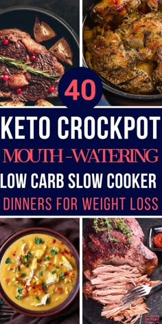 40 Keto Crockpot Recipes! The BEST low carb easy dinner recipes for weight loss! Finding slow cooking keto recipes for dinner just got easier with these 40 ketogenic diet recipes for your crockpot/slow cooker! And there’s tons of variety with keto recipes with chicken, beef, pork, hamburger, & ground turkey plus roasts, soups, & chilis! There’s even a few healthy vegetarian and dairy free options! Best easy keto recipes for the crockpot ever! #keto #ketorecipes #crockpot #crockpotrecipes Keto Recipes With Chicken, Low Carb Easy Dinner, Keto Cravings, Low Carb Dinner Easy, Low Carb Slow Cooker, Low Carb Easy, Ketogenic Meal Plan