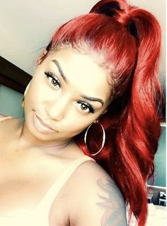 Red Ponytail Hairstyles, Hair Slick, African American Hair, Pony Tails, Red Hair Don't Care, Curly Ponytail, Red Heads