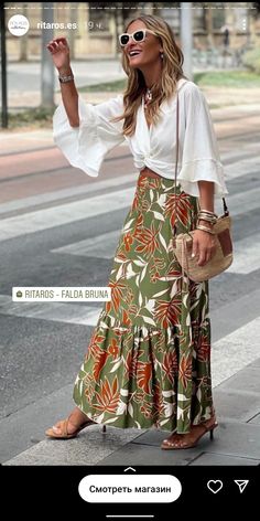 Printing Skirt, Summer Prints Fashion, Skirt Streetwear, Long Skirt Fashion, Beach Skirt, Long Skirts, Spring Outfits Women, Vestido Casual