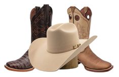 Tanner Mark Men's Genuine Monster Fish Square Toe Boots Brown — CaballoBronco.com Cowboy Hats, Cowboy, Hats