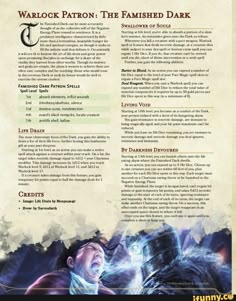 a page from the book warlock patron, featuring an image of a demon