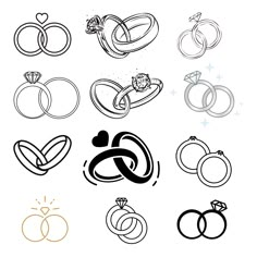 Mariage Tattoo Ideas, Wedding Symbols Logo, Idee Deco Mariage Cricut, Wedding Ring Drawing, Wedding Ring Svg, Wedding Couple Vector, Alliance Logo, Tattoo Station, Blue Butterfly Tattoo