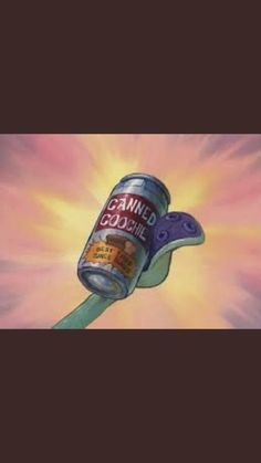 a painting of a can of cookies on a toothbrush