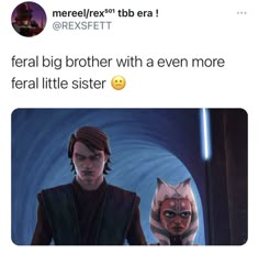 two star wars characters are shown in this funny meme