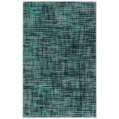 a rug with blue and green colors