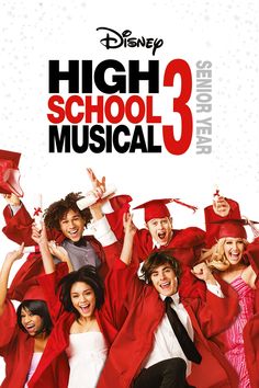 the poster for high school musical 3, which features students in graduation caps and gowns