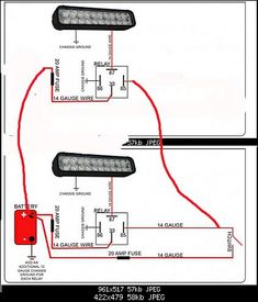 two lights are shown in the diagram above and below it is an image of a car's brake light