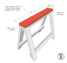 a wooden bench with measurements for the top and bottom section, along with instructions to make it