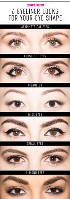 Eyeliner For Eye Shape, Eyeliner Guide, Tutorial Eyeliner, How To Do Eyeliner, Kiss Lashes, Cute Eyeshadow Looks, Almond Eyes, Perfect Eyeliner