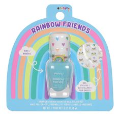 Rainbow Friends Nail Polish Ring Set Set Includes: Nail polish Adjustable Rainbow ring Nail stickers .27 oz. each We ship across the US! Nail Polish Ring, Rainbow Nail, Childrens Shop, Rainbow Ring, Friend Rings, Barbie Doll Accessories, Rainbow Friends, Flavored Lip Balm, Rainbow Rings