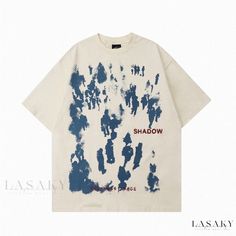 Lasaky - Whimsical Abstract Print Short Sleeve Top Printed Summer Shorts, Y2k Graphic Tees, Casual Cotton Top, Graffiti Designs, Oversized Graphic Tee, Streetwear Summer, Style Japonais, Graffiti Prints, Tie Dye Shorts