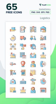 the icon pack includes different types of shipping and transportation items, including boxes, trucks, and