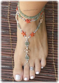 Tortugas Barefoot Jewelry | Bec's Beach Feet Bead Anklet, Surf Jewelry, Beaded Ankle, Ankle Jewelry, Anklets Boho, Coin Pendant Necklace, Beaded Anklets, Foot Jewelry, Anklet Bracelet