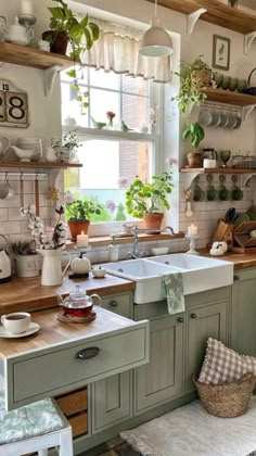 a kitchen filled with lots of pots and pans