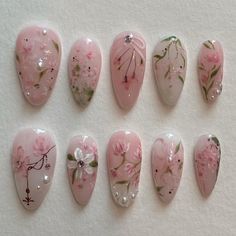 Snowdrop Nails, Pink Design Nails, Flower Nails Simple, Cute Floral Nails, Nail Designs Floral, Pink Nails Simple, Cute Pink Things, Coquette Instagram, Jelly Nail Art