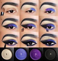 Eye Makeup Step By Step, Purple Smokey Eye Makeup, Purple Smokey Eye, Purple Eye Makeup, Eye Makeup Techniques, Makeup Tutorial Eyeshadow, Eye Makeup Pictures, Smoky Eyes, Eye Makeup Steps