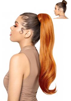 The Gemma Curl is our new Wrap-Around Ponytail Extension that is made from the highest quality 100% textured yaki fiber. It comes with a Velcro base, which adheres together to secure the ponytail. Also, it has a 22” extended hair strip used to wrap around the base with the included matching bobbie pins to ensure a seamless look. Add length, volume and bounce to your ponytails and updos in seconds for an instant transformation! Gemma gives you voluminous and soft textured curls that you have been Two Ponytail Hairstyles, Girls Updo, Hair Stripping, Two Ponytails, Long Hair Ponytail, Hair Cuffs, Ponytail Bun