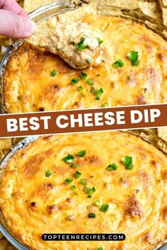 the best cheesy dip recipe in a pie pan with tortilla chips