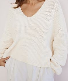 Cropped Cotton Cabin Sweater – Jenni Kayne Cabin Sweater, Jenni Kayne, Soft Sweater, Softest Sweater, Knitwear Women, Deep V Neck, Get Dressed, Cashmere Sweaters, Women Crop