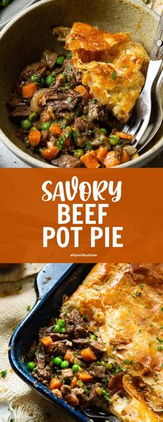 this savory beef pot pie is an easy and delicious dinner that's ready in under 30 minutes