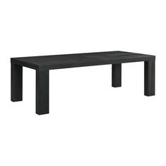 a black table sitting on top of a white floor