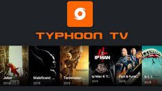 the typhonn tv logo is shown in orange and black