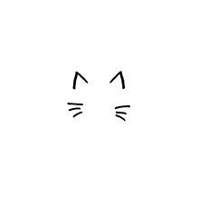 a black and white cat's face drawn in the shape of a cat's head