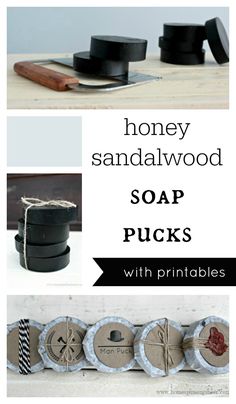 soap picks with printables for honey sandalwod and other handmade items