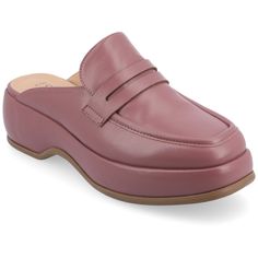 Meet Antonina, the stylish and comfortable loafer flat by Journee Collection that's perfect for any casual occasion. Made from vegan leather and featuring a square toe, Antonina showcases a 90s-inspired chunky 2 1/4 in platform heel and slip-on mule design that's perfect for achieving an Ivy League look. With a 4 mm Tru Comfort Foam™ insole, Antonina ensures a comfortable fit all day long, making it a versatile and must-have addition to your shoe collection. Ivy League Look, Womens Clogs And Mules, Stylish Shoes For Women, Comfortable Loafers, Clogs And Mules, Platform Flats, Platform Loafers, Platform Heels Chunky, Slip On Mules