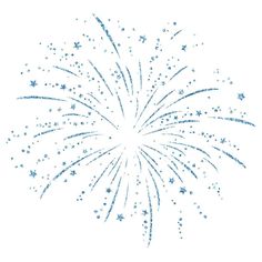 a blue and white firework on a white background