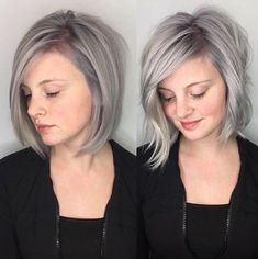 A-Line Bob For Fine Hair Line Bob, A Line Bob, Shaggy Bob, Silver Hair Color, Long Bob Haircuts, Blonde Bob Cuts, Haircuts For Fine Hair