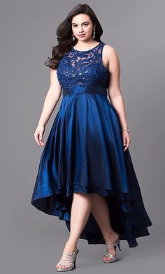 Wedding Dresses High Low, Apple Shape, Plus Size Prom