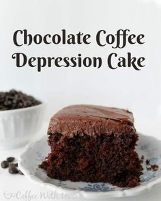 Chocolate Coffee Depression Cake- no eggs, milk or butter! | This cake is a great dairy-free or egg-free option but it's amazing even if your not looking to be allergy friendly! You can't get better than chocolate & coffee in a cake!! Click for the recipe! Chocolate Cake Making, Chocolate Coffee Cake Recipes, Cake With Coffee, Coffee Cake Recipes Easy, No Egg Desserts, Mug Cakes, Coffee Cake Recipes, Cake Making, Crazy Cakes