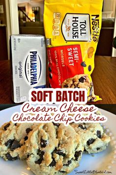 Soft Batch Cream Cheese Chocolate Chip Cookies Crockpot Chocolate Chip Cookie, Cream Cheese White Chocolate Chip Cookies, Soft Batch Cream Cheese Cookies, Soft Batch Cream Cheese Chocolate Chip Cookies 12 Tomatoes, Keto Cream Cheese Chocolate Chip Cookies, Snack Ideas With Cream Cheese, Soft Batch Cream Cheese Chocolate Chip Cookies, Easy Snacks With Cream Cheese, Cream Cheese Chocolate Cookies