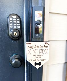 a door handle with a do not knock sign attached to it